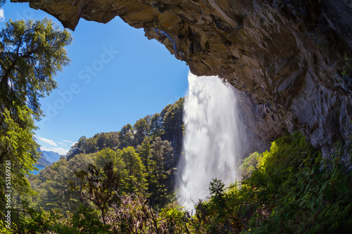 Waterfall Saltillo  national park Lanin  Patagonia  Argentina