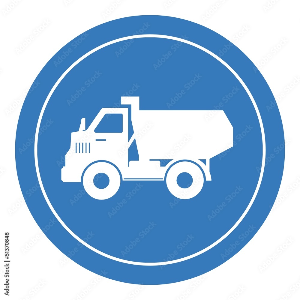 Camion benne dans un panneau Camion benne dans un panneau