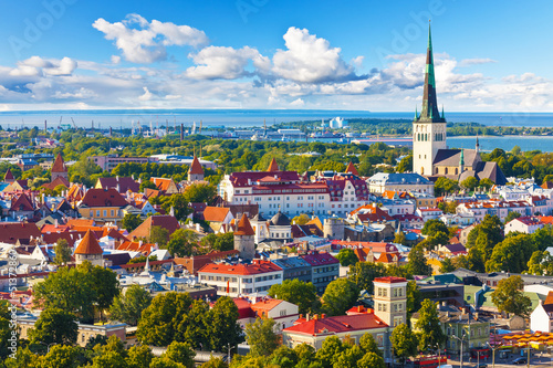 Aerial panorama of Tallinn, Estonia photo