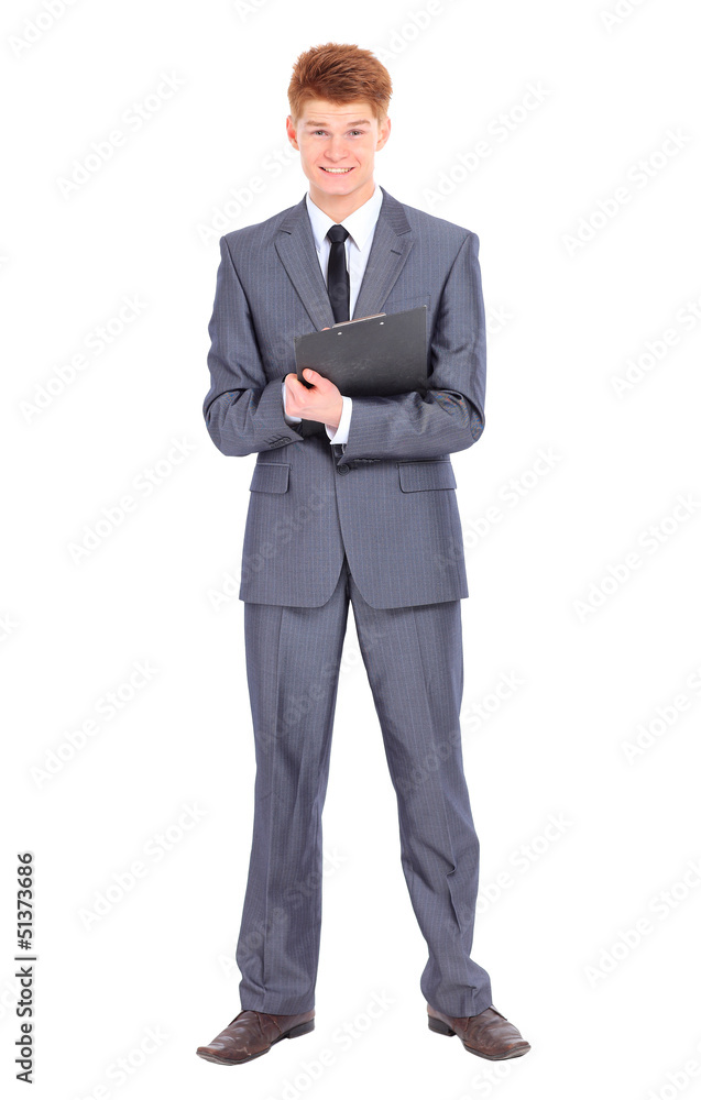 The young handsome businessman isolated