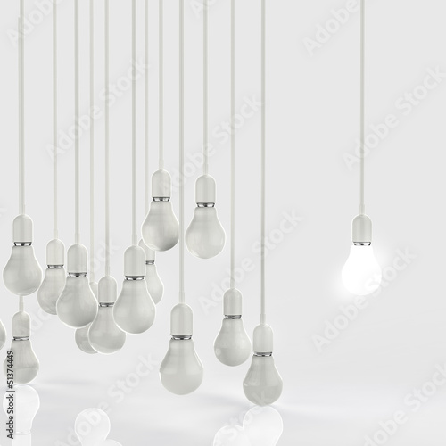 creative idea and leadership concept light bulb
