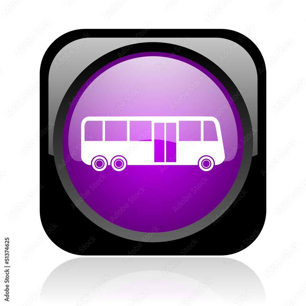 bus black and violet square web glossy icon bus black and violet square web glossy icon