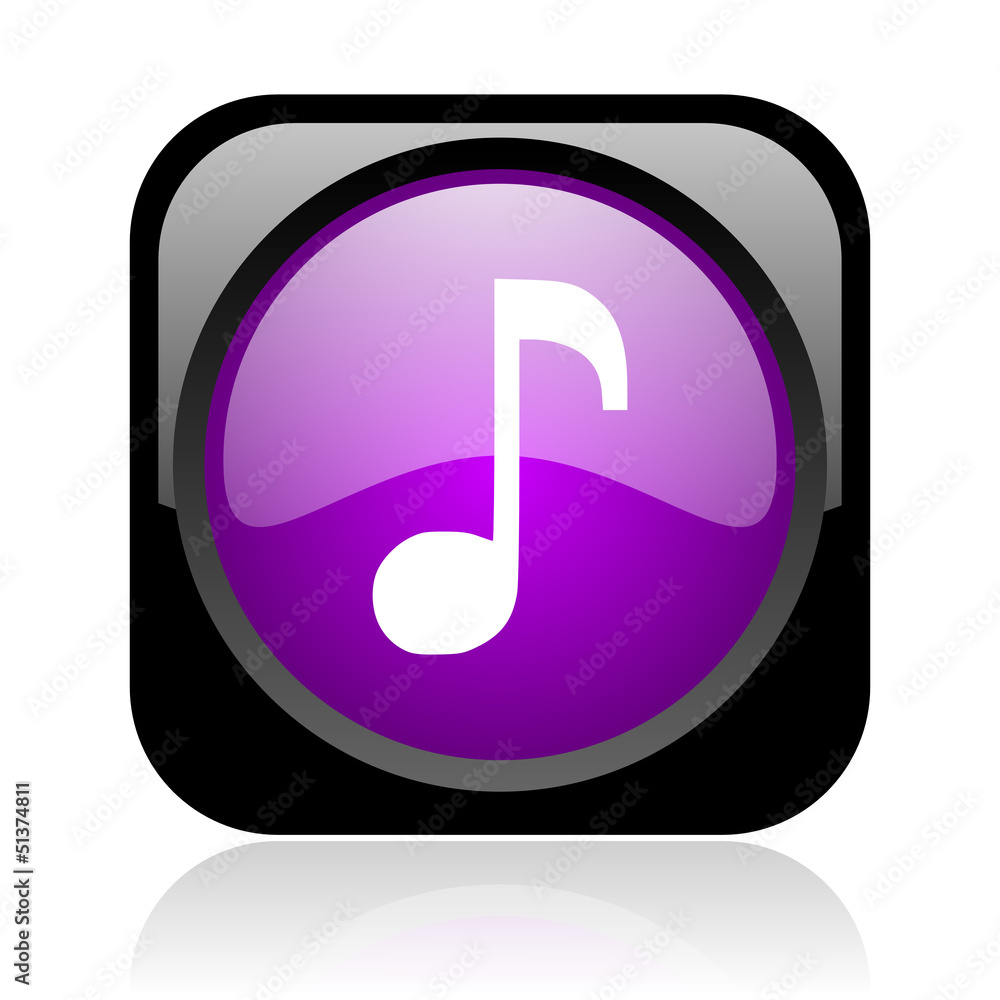 music black and violet square web glossy icon music black and violet square web glossy icon