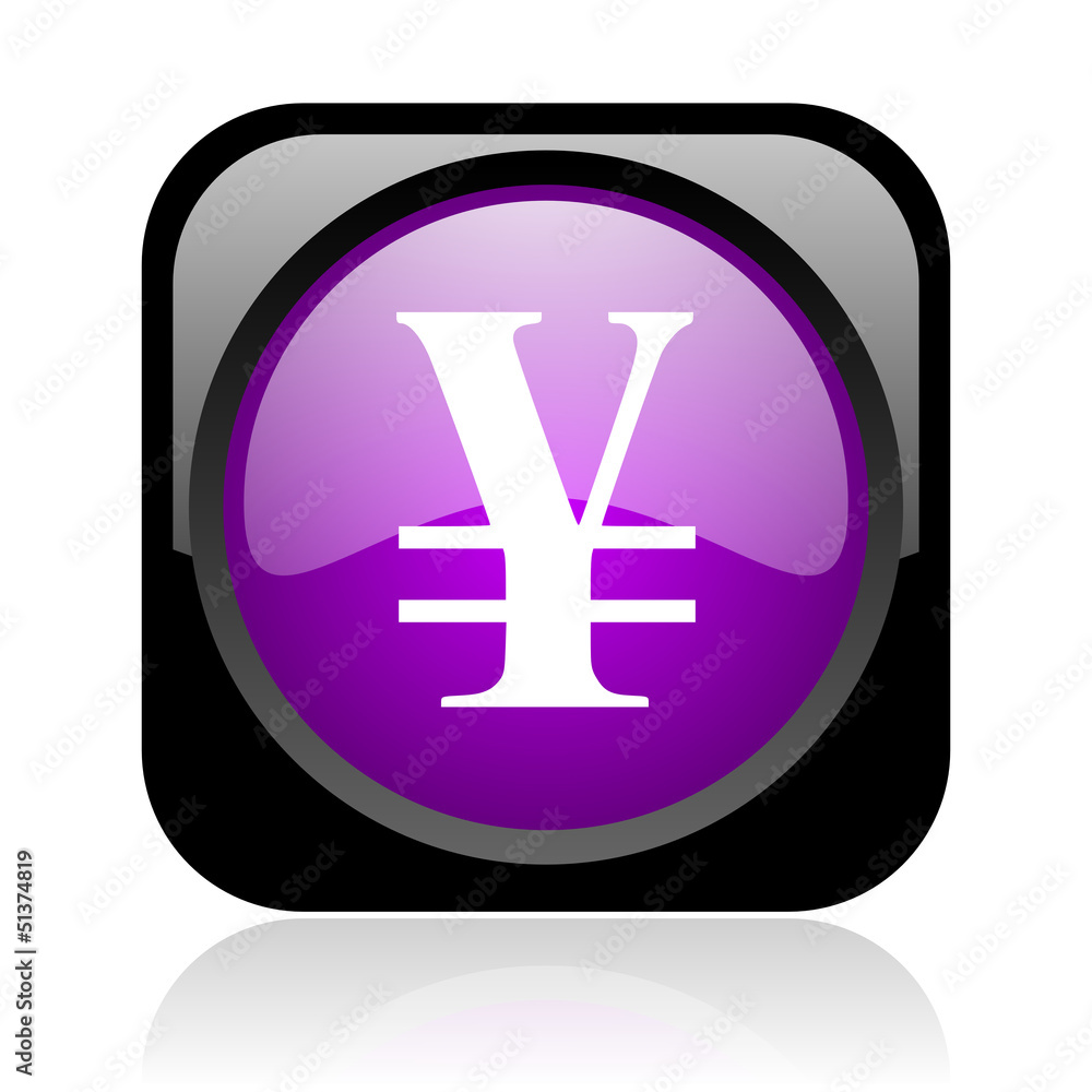 Fototapeta premium yen black and violet square web glossy icon