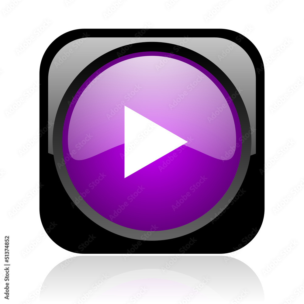 play black and violet square web glossy icon play black and violet square web glossy icon