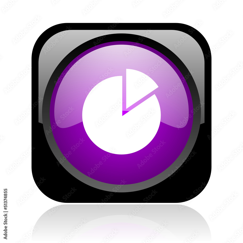 chart black and violet square web glossy icon