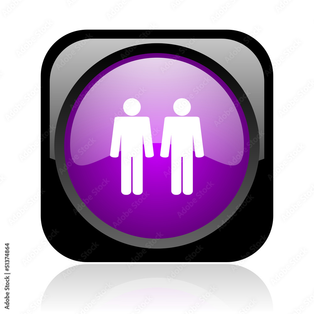 couple black and violet square web glossy icon couple black and violet square web glossy icon