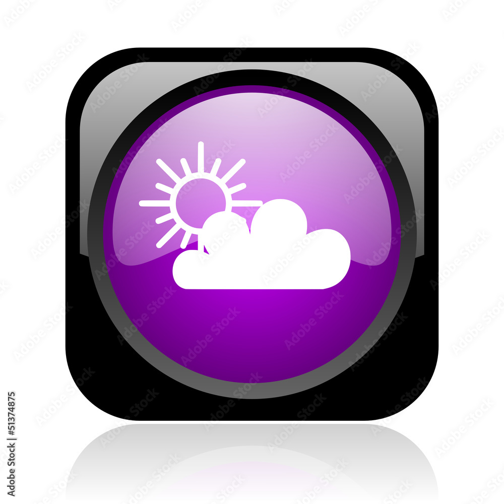 weather forecast black and violet square web glossy icon weather forecast black and violet square web glossy icon