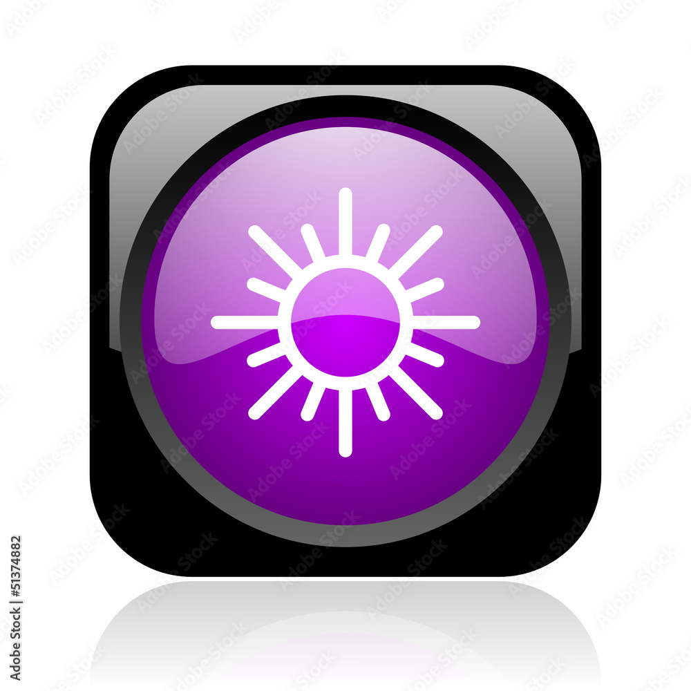 sun black and violet square web glossy icon