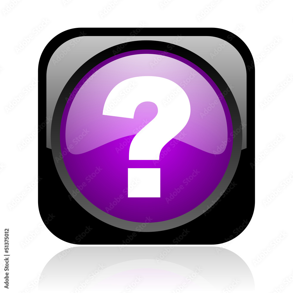question mark black and violet square web glossy icon question mark black and violet square web glossy icon