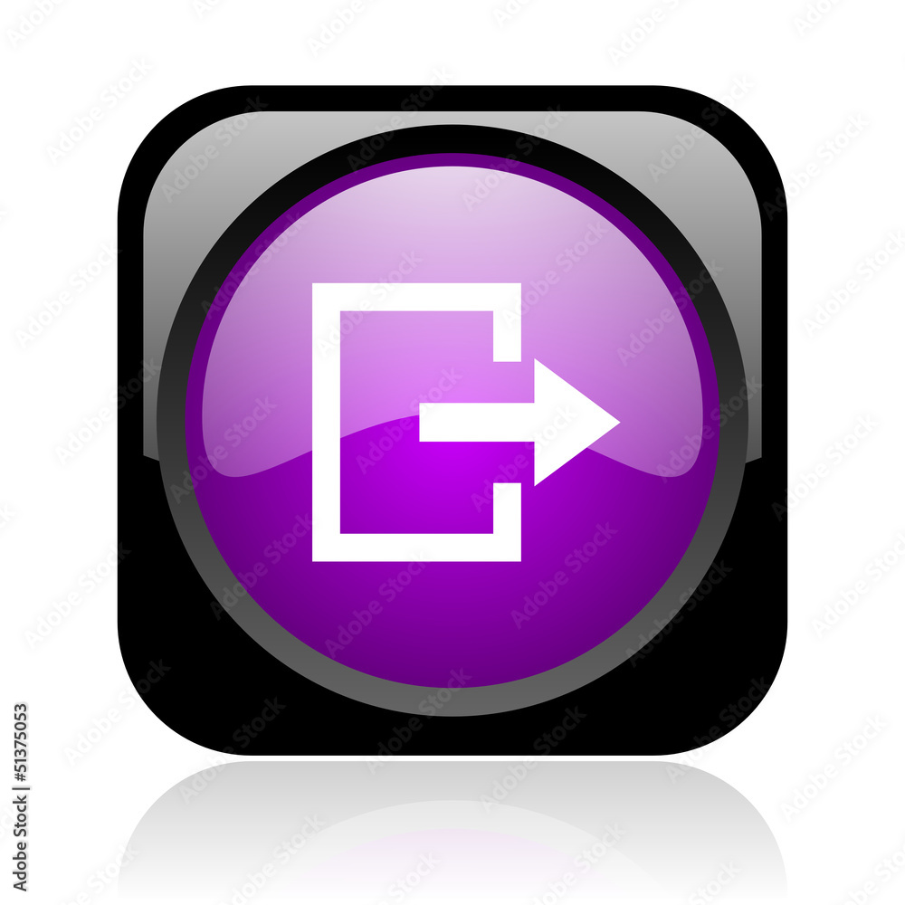 exit black and violet square web glossy icon exit black and violet square web glossy icon