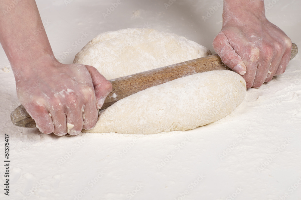 Obraz premium Making yeast dough