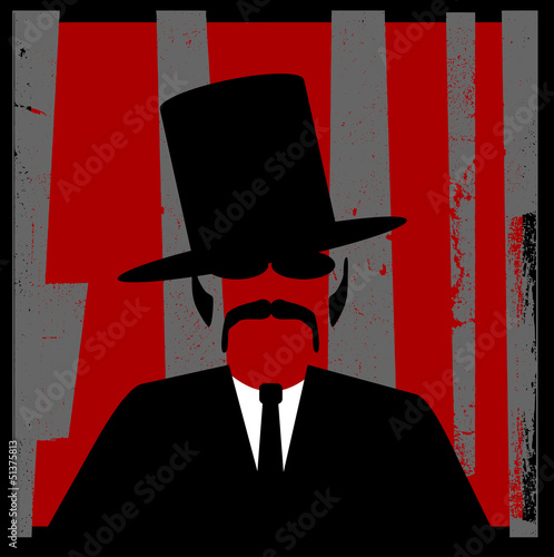 grunge man with top hat and suit