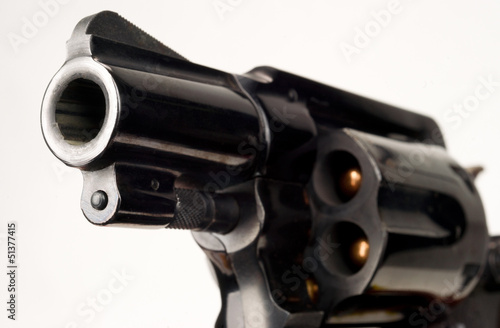 Fotografie, Obraz 38 Caliber Revolver pistole nabitá válce Gun Barrel Špičaté