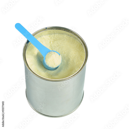 Can with powdered milk.