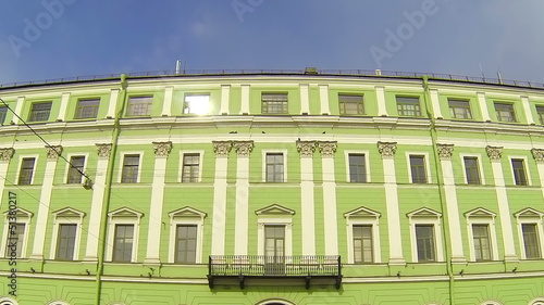 Facade of an old building in Petersburg. Millionnaya street. photo