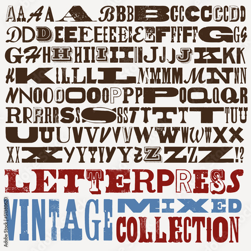 big mixed vintage letterpress collection photo
