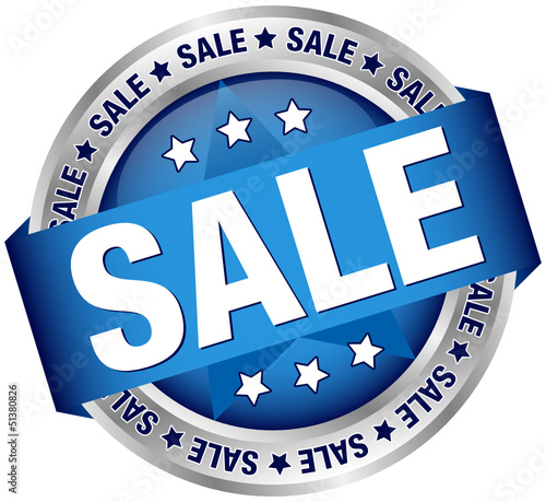 Button Banner "SALE" blau/silber