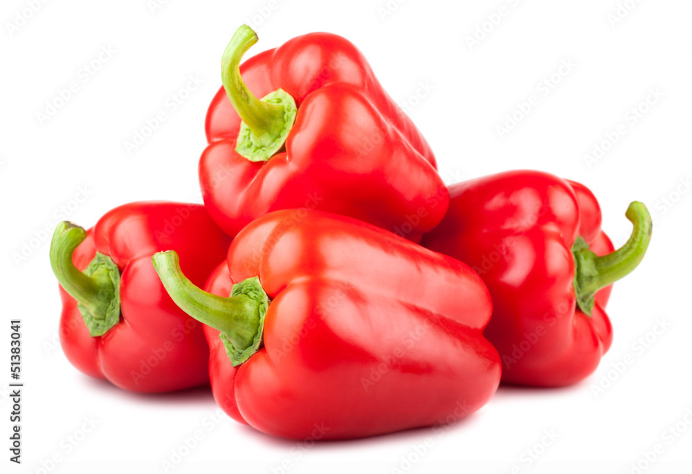 Heap of red sweet peppers
