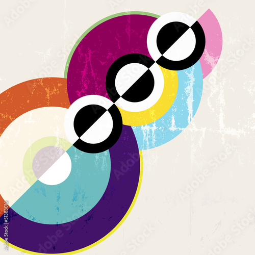 abstract design, vintage/retro geometric, background
