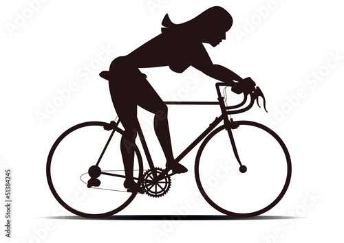 Frau mit Rennrad