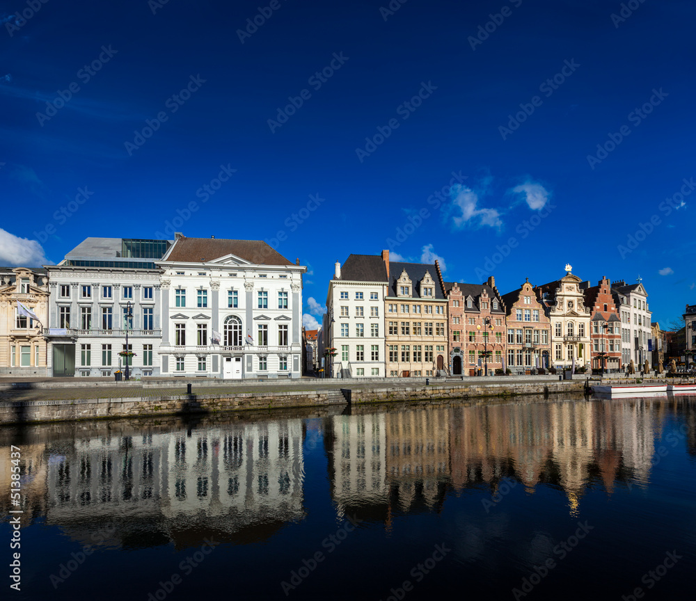 Fototapeta premium Ghent canal. Ghent, Belgium