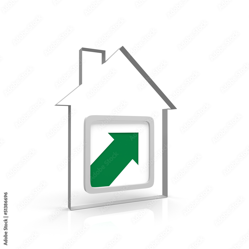 haus, einnahmen, pfeil, grün, sanierung, modernisierung, haus, einnahmen, pfeil, grün, sanierung, modernisierung,
