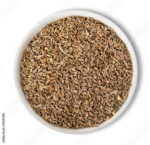 Anise seeds in plate isolated
