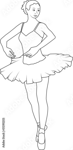 The dancing ballerina in a tutu and pointes