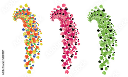 cluster of colored bubbles