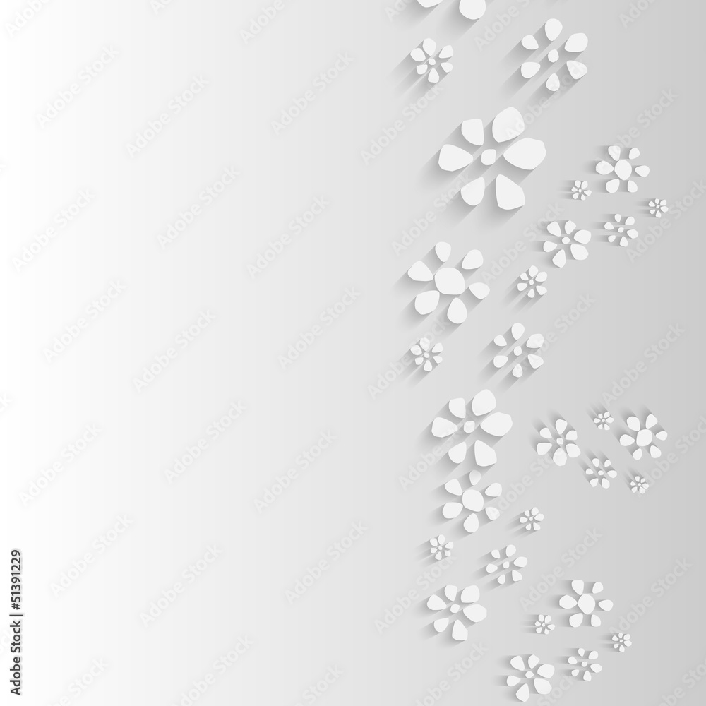 Fototapeta premium gray background with flowers