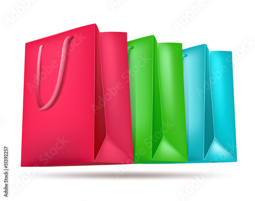 shopping bags on white
