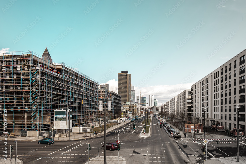 Fototapeta premium City Stadt Ansicht auf Straßenkreuzung 