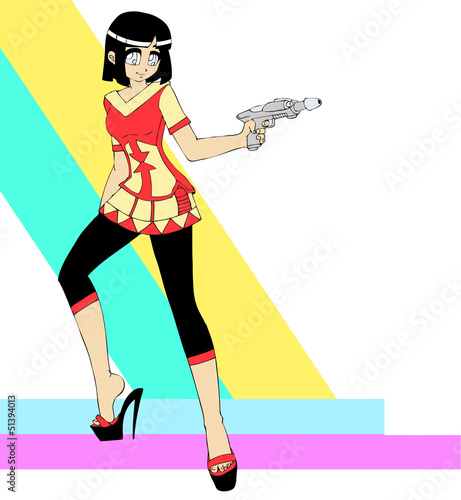 Sexy Anime Girl With Gun Stock Vector Adobe Stock Sexy Anime Girl With Gun Stock Vector Adobe Stock