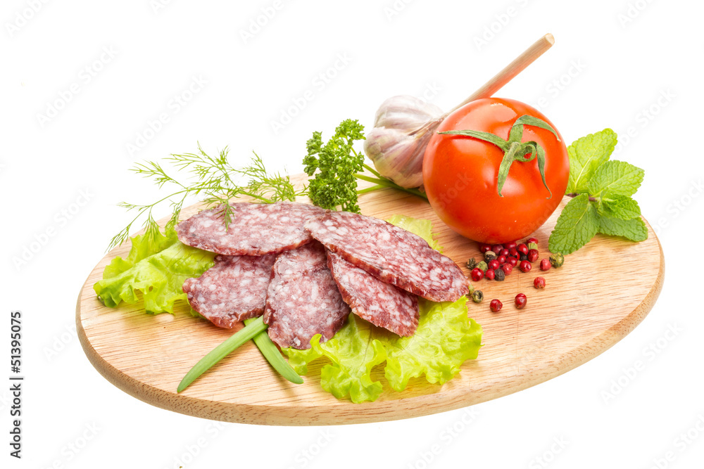 Fresh ripe salami