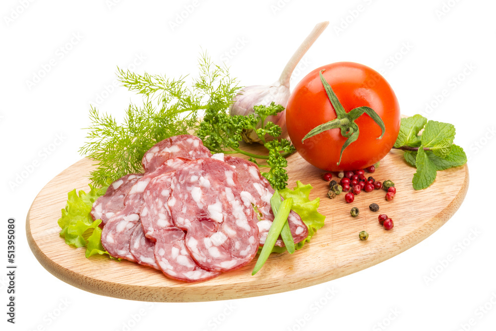 Fresh ripe salami