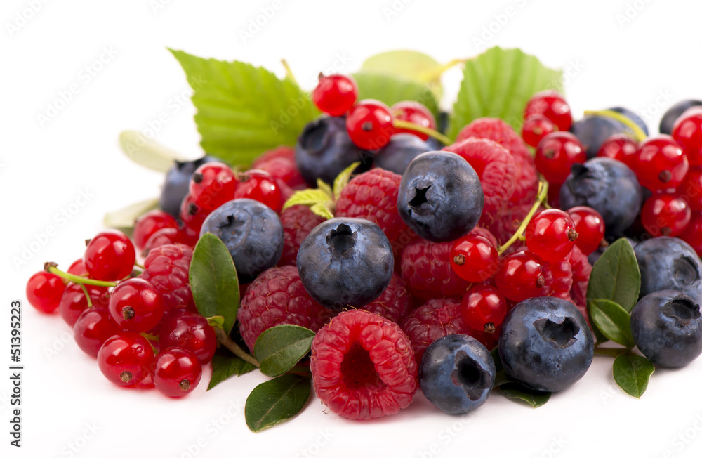 Handful of berries on a white background Handful of berries on a white background