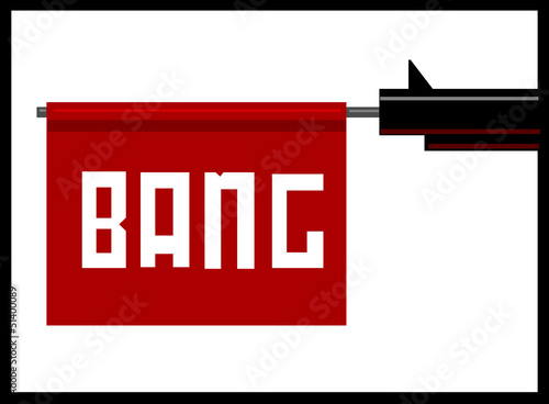 gun barrel with bang flag