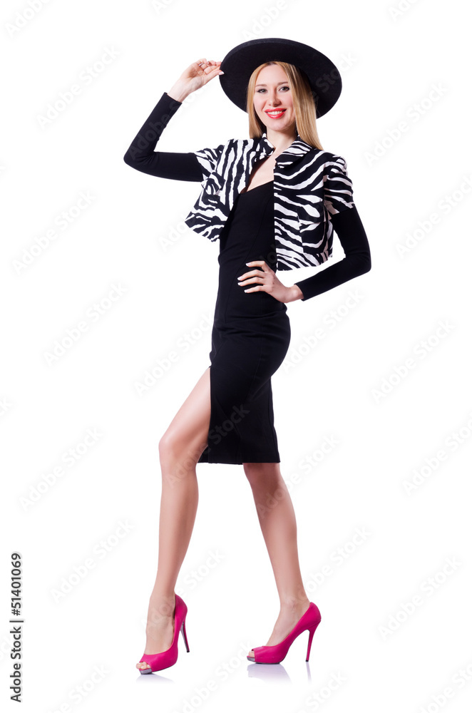 Tall model isolated on the white Tall model isolated on the white
