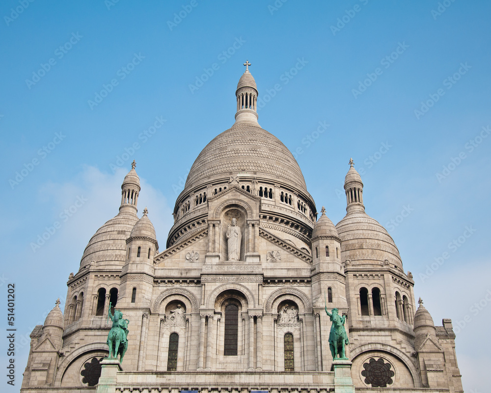 The Basilica of the Sacred Heart of Jesus on Montmartre in Paris