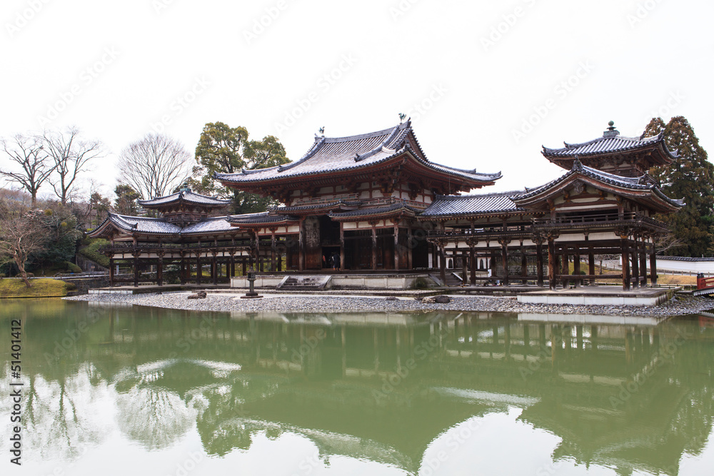 Fototapeta premium Byodoin Temple in winter season, Japan