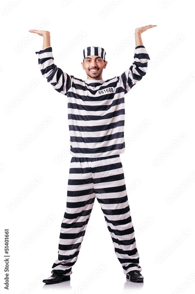 Convict criminal in striped uniform Convict criminal in striped uniform