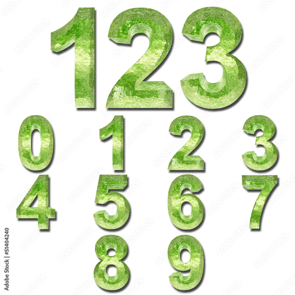 High resolution green fresh water font set High resolution green fresh water font set