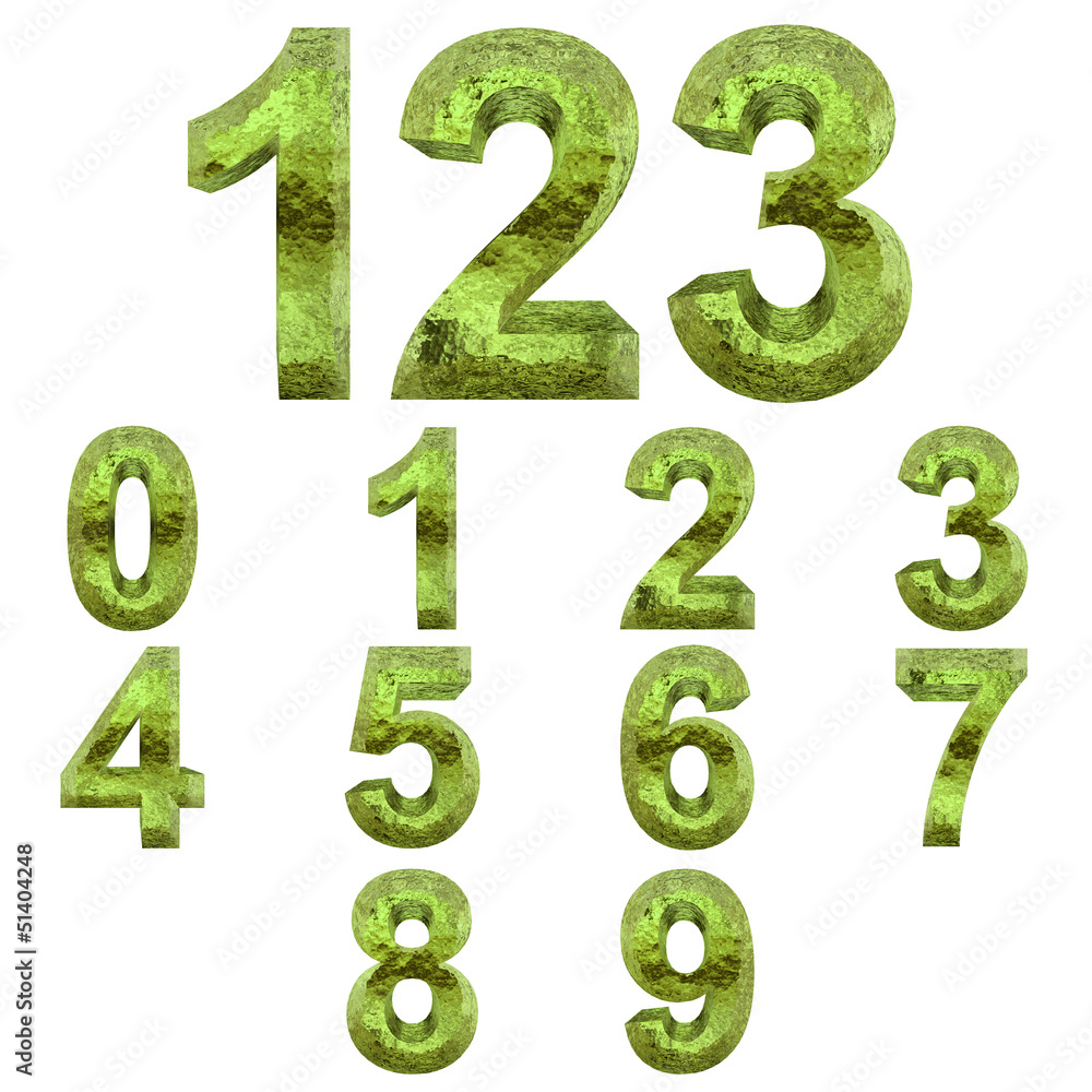 High resolution green fresh water font set High resolution green fresh water font set