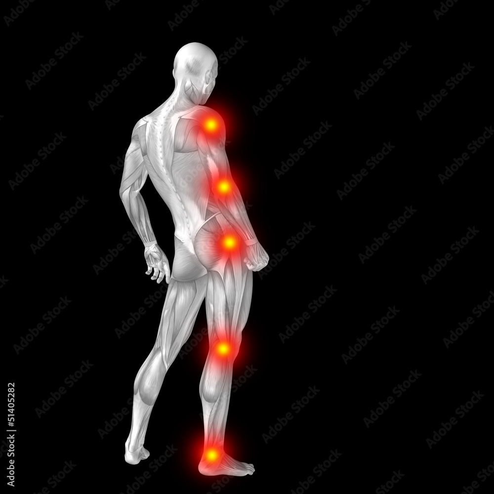 High resolution conceptual 3D human anatomy body with pain High resolution conceptual 3D human anatomy body with pain
