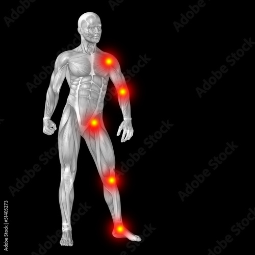 High resolution conceptual 3D human anatomy body with pain © high_resolution