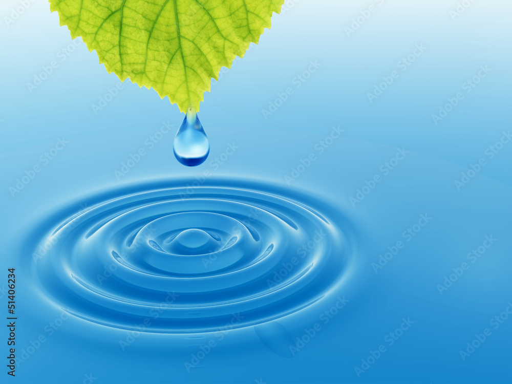 Conceptual water drop falling Conceptual water drop falling