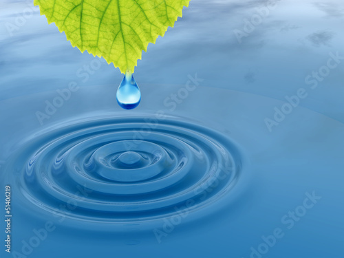 Conceptual water drop falling