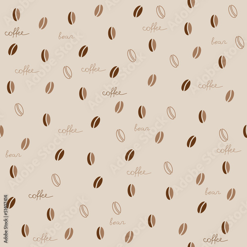 Coffee bean seamless pattern