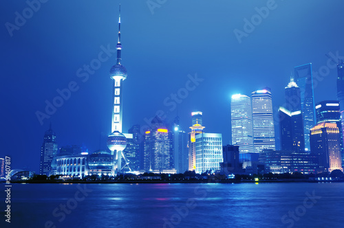 Beautiful Shanghai Pudong skyline at dusk © hxdyl